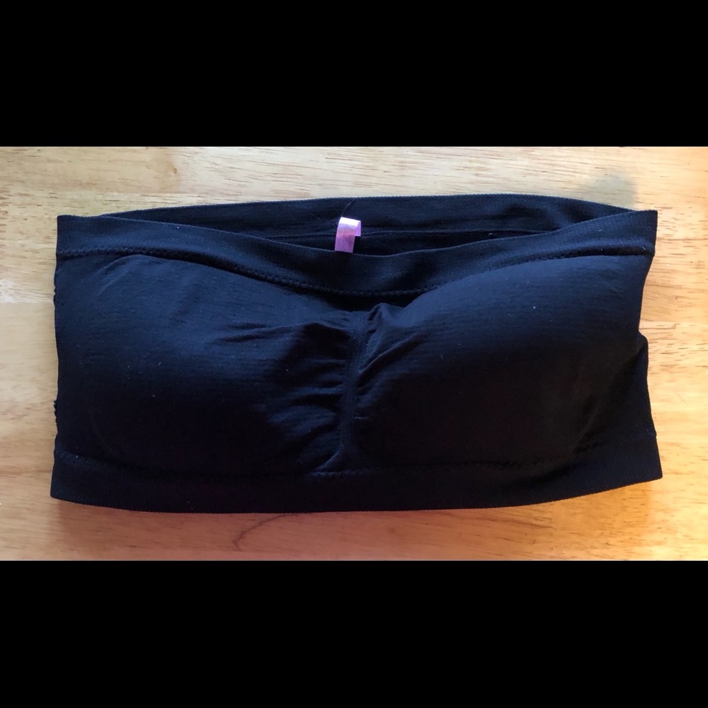 NWOT Black Bandeau Bra One Size